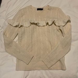 XS Polo Ralph Lauren Oatmeal Ruffle Sweater